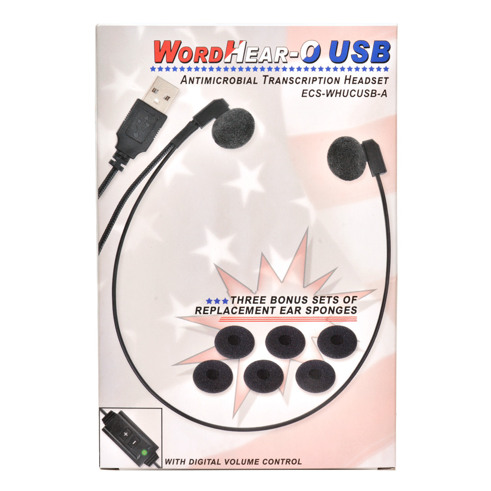ECS whucusb-a Antimikrobielle wordhear-o USB under-chin Transkription Headset