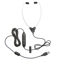 ECS SH-50-USB-SAET Stetho Style Transcription Headset With Soft Antimicrobial Eartips - New