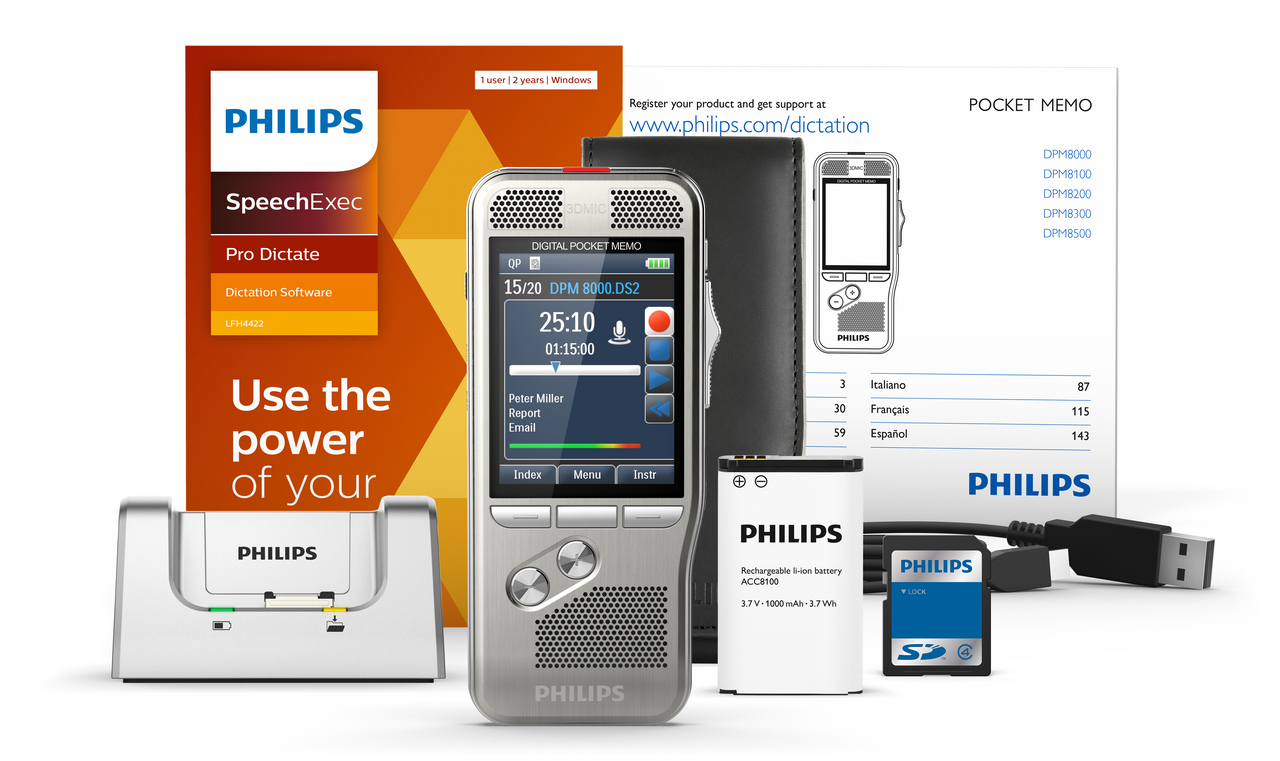 Philips PSPACC812000 Pocket Memo Docking Station-Charging Capability 