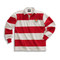 AJX Barbarian Casual 4 Inch Stripe Long Sleeve Tee - White/Red (AJX-026-WH)