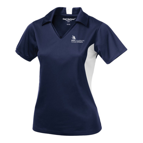 SON Coal Harbour Snag Resistant Color Block Ladies Sport Shirt - Navy/White (SON-202-NY)