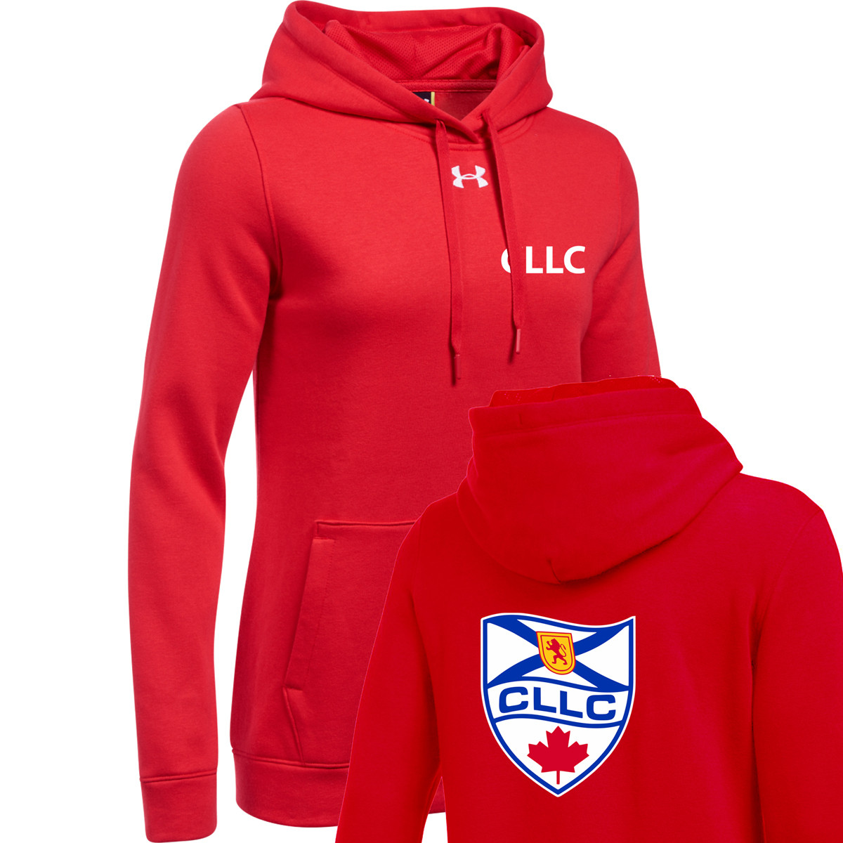 womens red under armour hoodie