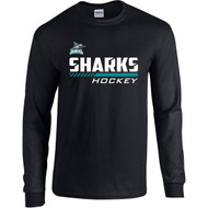 Scarborough Sharks Gildan Men's Heavy Cotton Long Sleeve T-Shirt - Black ( SSH-110-BK)