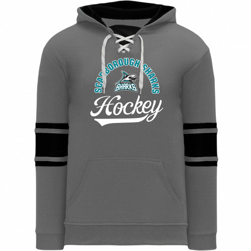 Scarborough Sharks Athletic Knit Adult Hockey Hoodie - Heather Charcoal/Black (SSH-007-HC)