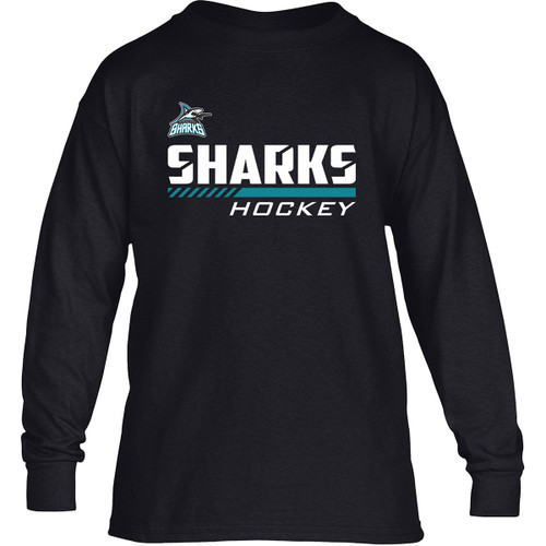 Scarborough Sharks Gildan Youth Heavy Cotton Long Sleeve T-Shirt - Black (SSH-310-BK)