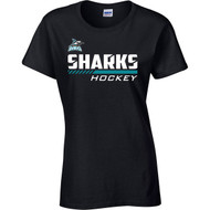 Scarborough Sharks Gildan Women’s Heavy Cotton T-Shirt - Black (SSH-208-BK)
