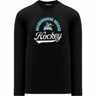 Scarborough Sharks Athletic Knit Youth Long Sleeve Tech Tee - Black (SSH-311-BK)