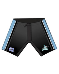 Scarborough Sharks Custom Sublimated Adult Hockey Pant Shell Covers - Black/Teal/White (SSH-016-BK.AK-ZH901)