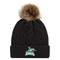 SSH Scarborough Sharks AJM Faux Fur Pom Pom Toque - Black (SSH-053-BK.AJ-9L594L-BLBG-OS)