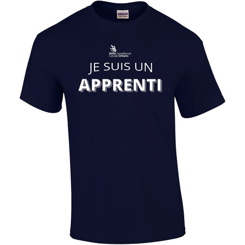 SON Gildan Adult Ultra Cotton T-Shirt with Apprenti Logo - Masculine - Navy (French Version) (SON-044-NY)
