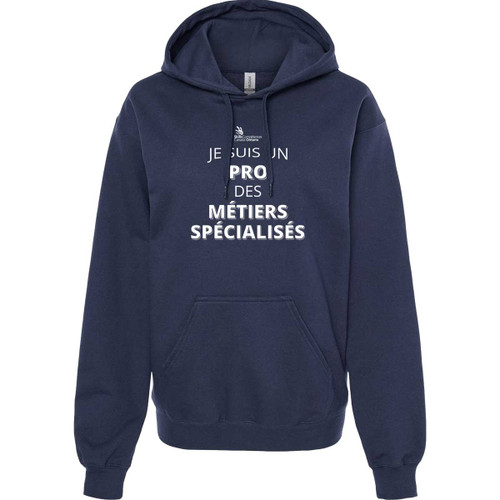SON Adult Softstyle Pullover Hoodie with MÉTIERS SPÉCIALISÉS Logo - Masculine - Navy (French Version) (SON-049-NY)