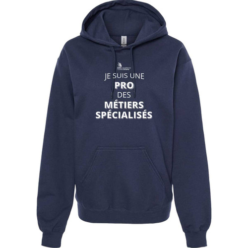 SON Adult Softstyle Pullover Hoodie with MÉTIERS SPÉCIALISÉS Logo - Feminine - Navy (French Version) (SON-002-NY)