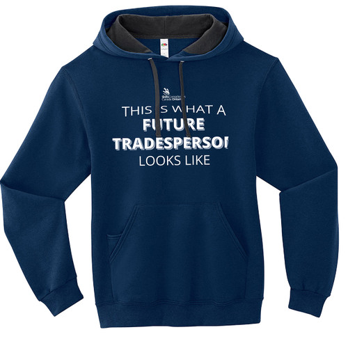 SON Fruit of the Loom Adult SofSpun Hoodie with Future Tradeperson Looks Like Logo - Navy (SON-017-NY)