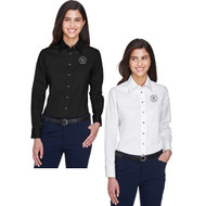 BHH Harriton Ladies' Easy Blend Long-Sleeve Twill Shirt - Optional (BHH-217)
