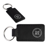 BHH Tuscan PU Leather Rectangle Key Chain with debossed BHHS Logo - Black (BHH-054-BK)