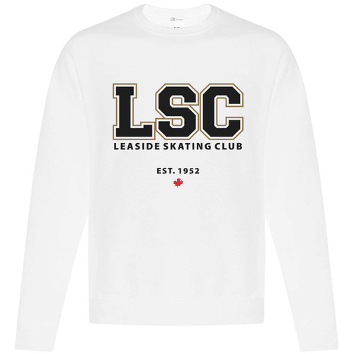 LSC Adult Everyday Fleece Crewneck Sweatshirt - White (LSC-004-WH)