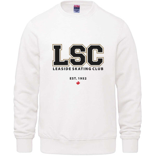 LSC Crew Adult Crewneck Sweatshirt - White (LSC-004-WH)