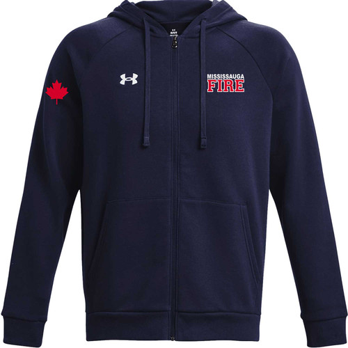 Mississauga Fire Under Armour Men’s Rival Full Zip Hoody - Navy (MSF-107-NY)