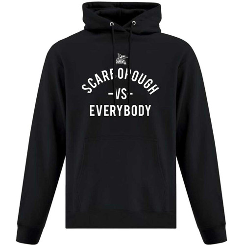 SSH Adult Everyday Fleece Hoodie with Scarborough VS Everybody Logo - Black (Design 3) (SSH-018-BK)