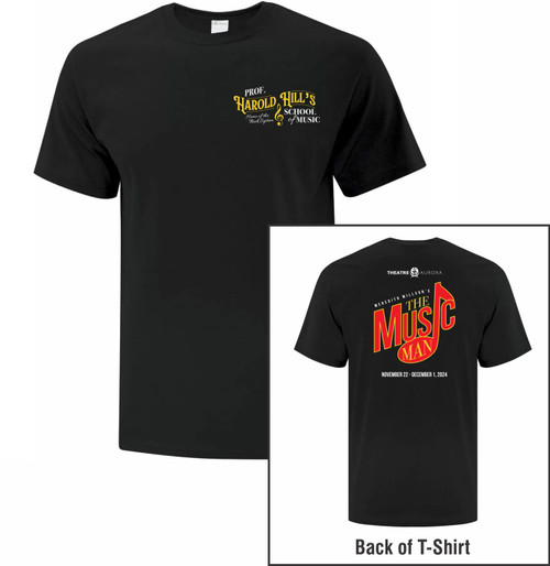 Adult Theatre Aurora Music Man Everyday Cotton Tee -Black