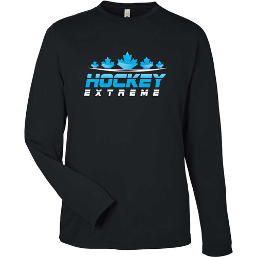 HKE Unisex Capital Long-Sleeve Performance T-Shirt -Black (HKE-002-BK)