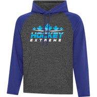 HKE Adult Dynamic Heather Fleece Two Tone Hooded Sweatshirt - True Royal (HKE-004-TR)
