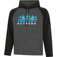 HKE Adult Dynamic Heather Fleece Two Tone Hooded Sweatshirt - Black (HKE-004-BK)