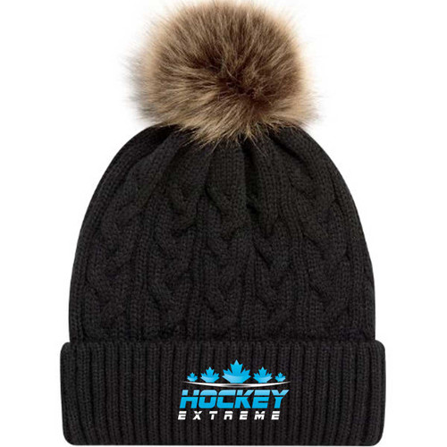 HKE Faux Fur Toque - Black/Beige (HKE-052-BK)