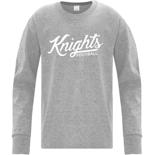 CMF Youth Everyday Cotton Long Sleeve T-Shirt - Athletic Heather (Design 2) (CMF-326-AH)