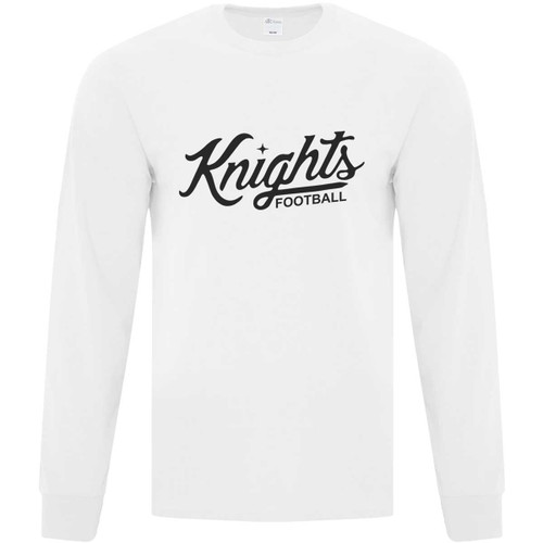CMF Adult Everyday Cotton Long Sleeve T-Shirt - White (Design 2) (CMF-031-WH)