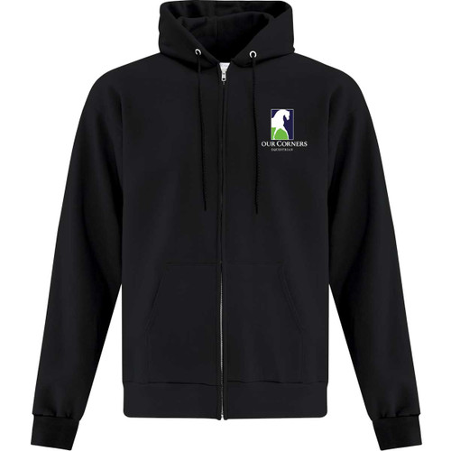 FCE Adult Fleece Full Zip Hoodie - Black (FCE-003-BK)