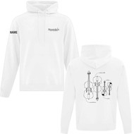 MYO Adult Everyday Fleece Strings Hoodie - White (MYO-001-WH)