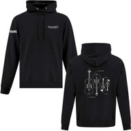 MYO Adult Everyday Fleece Strings Hoodie - Black (MYO-003-BK)