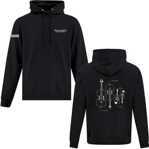 MYO Adult Everyday Fleece Strings Hoodie - Black (MYO-003-BK)