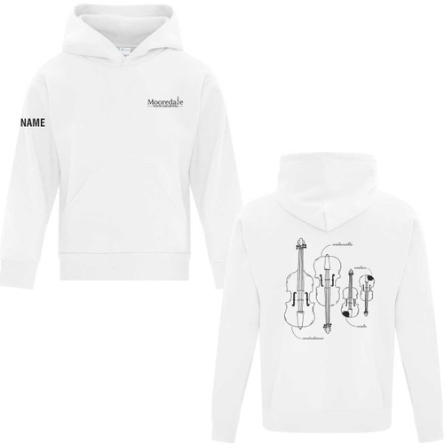 MYO Youth Everyday Fleece Strings Hoodie - White (MYO-301-WH)