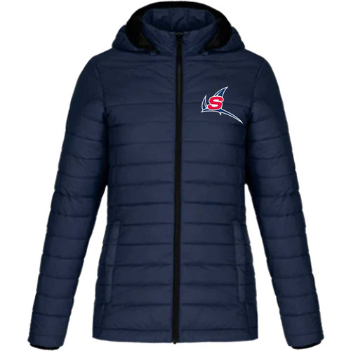 NSW Canyon Ladies Puffy Jacket w/ Detachable Hood - Navy (NSW-201-NY)