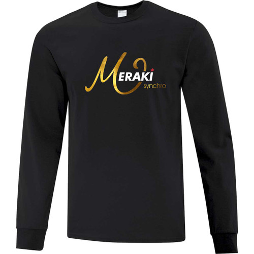 LSC Meraki Adult Everyday Cotton Long Sleeve T-Shirt - Black (LSC-012-BK)