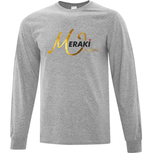 LSC Meraki Adult Everyday Cotton Long Sleeve T-Shirt - Athletic Heather (LSC-012-AH)