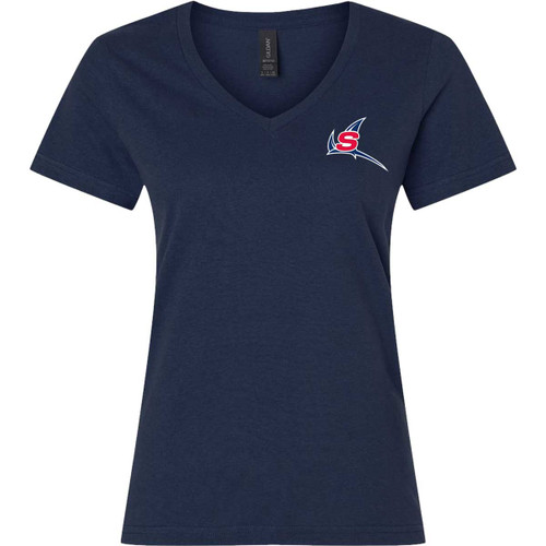 NSW Women’s Softstyle V-Neck T-Shirt - Navy (NSW-276-NY)