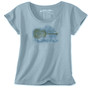 Women's Organic Slim Scoop - Stay Tuned Blue Bird