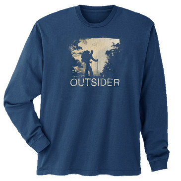 Men's Organic Hiking Long Sleeve T-Shirt - Outsider Navy