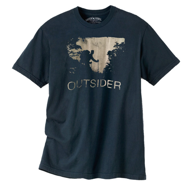 Men's Organic Hiking T-Shirt Outsider Soft Black