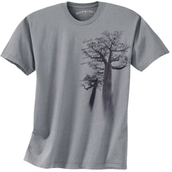 BECOME TREE Tシャツ ダークグレー Look Deep Trees Men's Organic T-Shirts