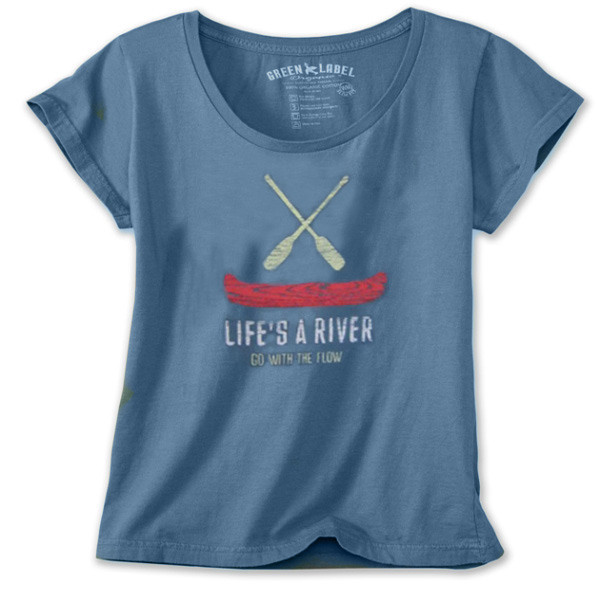 Women's Slim Scoop - Go With the Flow Blue Star