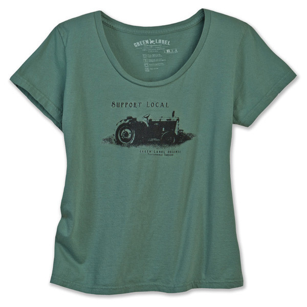 Women's XXL Classic Scoop Neck - Support Local Sea Green