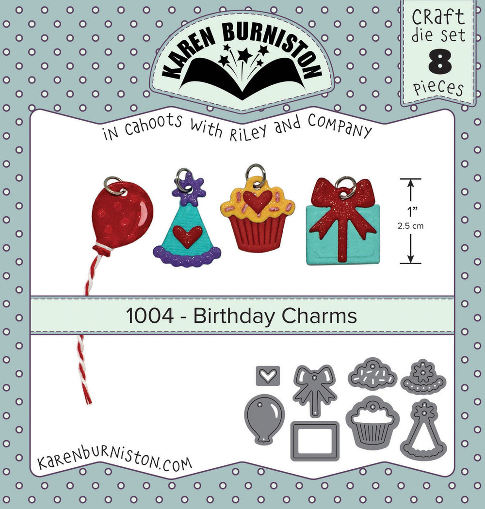 KB Riley Karen Burniston Cutting Die Set ~ BIRTHDAY CHARMS ~ Card Making ~1004