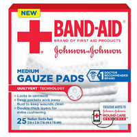 J & J Band-Aid First Aid Gauze Pads 3" x 3" 25 CT  53111612600-Box