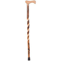 Brazos Free Form Twisted Hickory Handcrafted Wood Cane with Derby Handle, 37"  6450230000086-Each