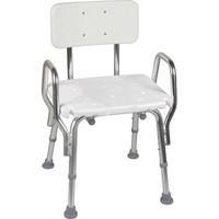 Shower Chair With Backrest, Aluminum Frame  6452217331900-Each