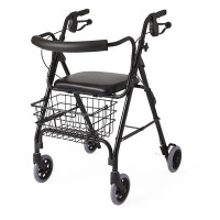 Deluxe Rollator with Curved Back, Black  60MDS86810BLK-Each